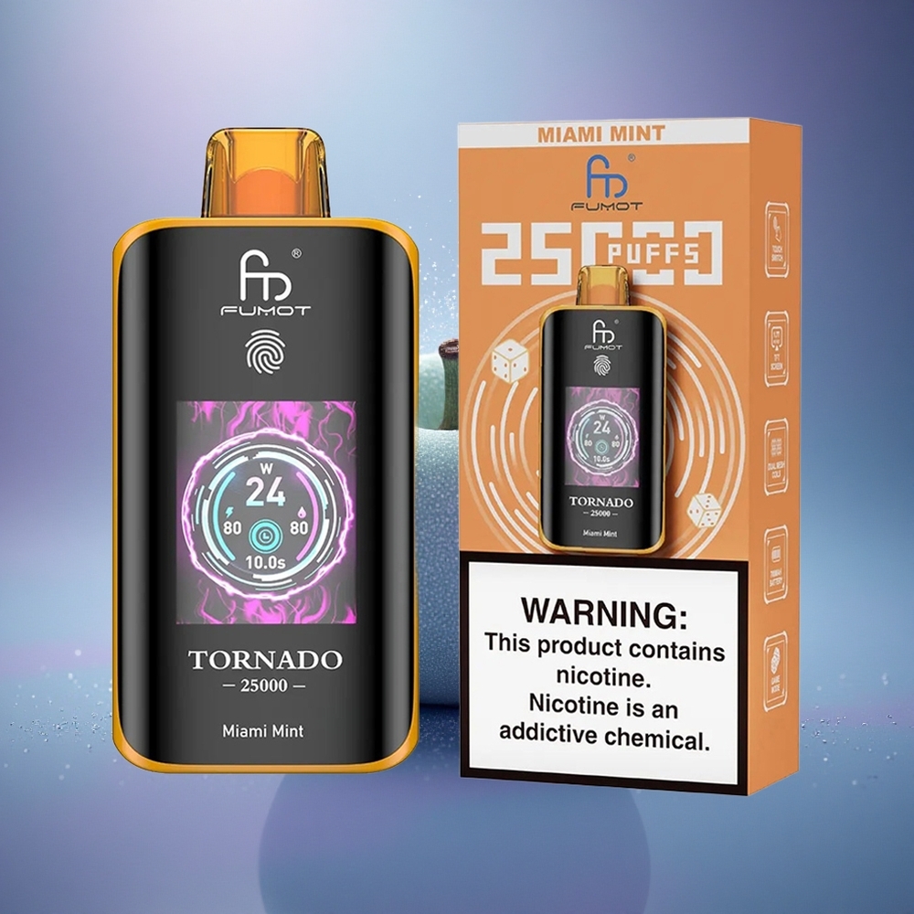 Fumot Tornado 25000 Puffs Menthe Miami Écran HD 700mAh 20ml