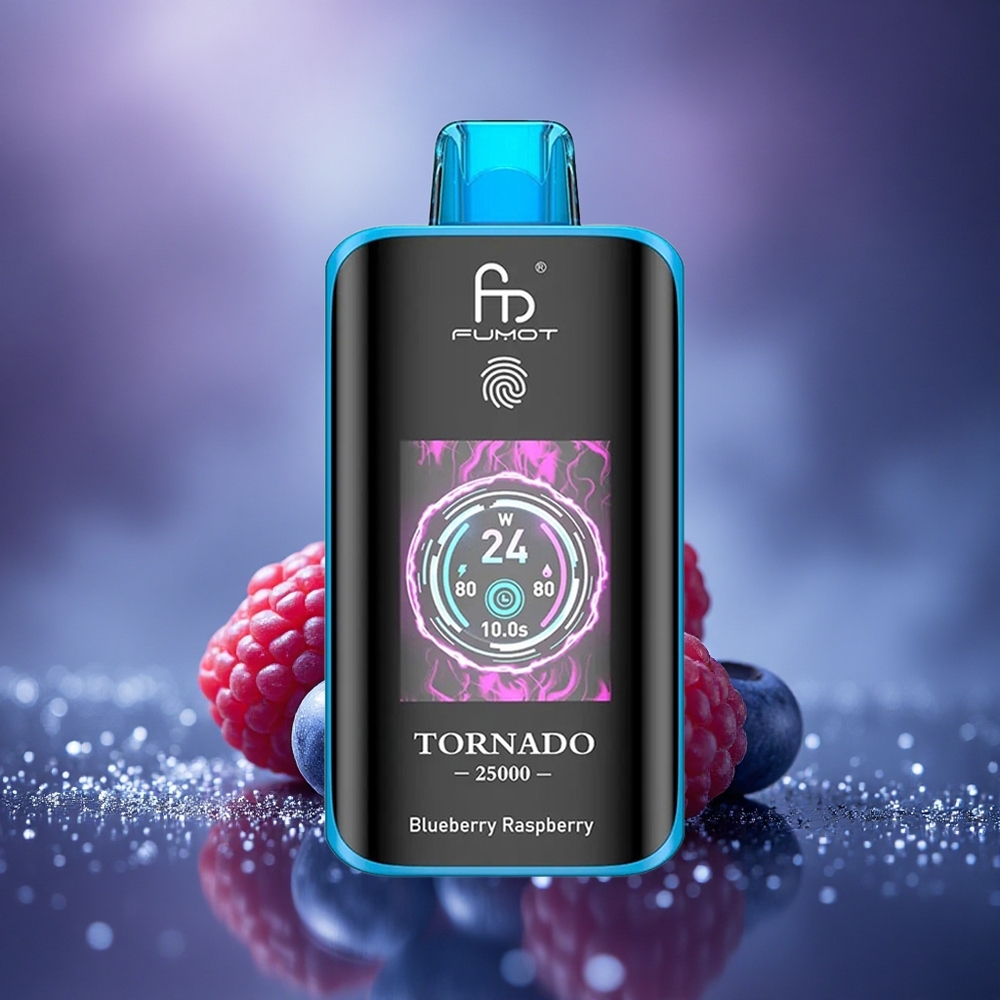 Fumot Tornado 25000 Puffs Myrtille Framboise Écran HD 700mAh Type-C