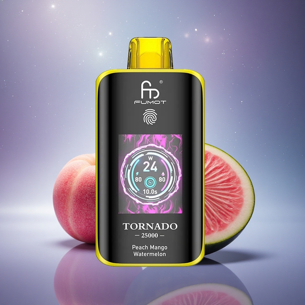 Fumot Tornado 25000 Puffs Pêche Mangue Pastèque HD Écran 700mAh 20ml