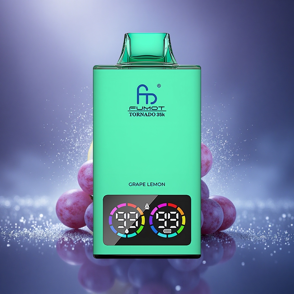 Fumot Tornado 35000 Puffs Citron Raisin Double Mesh Lumières RGB