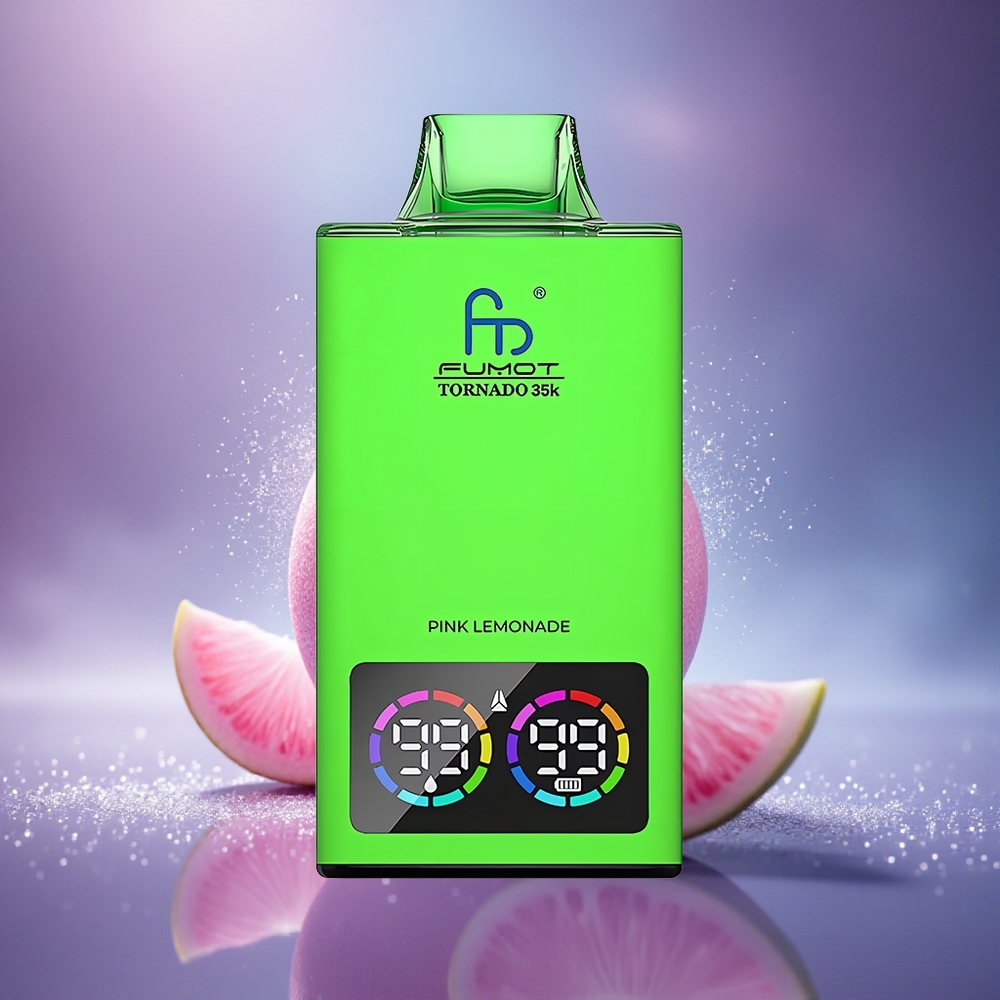 Fumot Tornado 35000 Puffs Citronnade Rose Dual Mesh Lumières RGB
