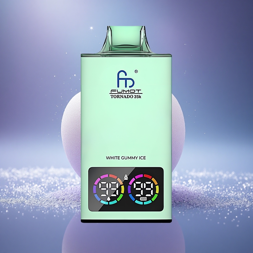 Fumot Tornado 35000 Puffs Glace de Gummy Blanche à Double Mesh et Lumières RGB