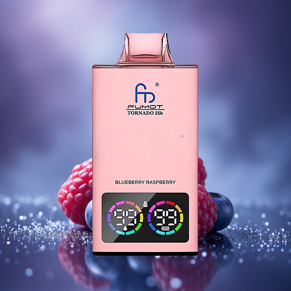 Fumot Tornado 35000 Puffs Myrtille Framboise Dual Mesh Lumières RGB