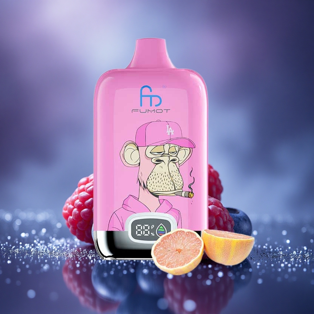 Fumot Tornado Digital Box 12000 Puffs Myrtille Framboise Coque Maillée Légère