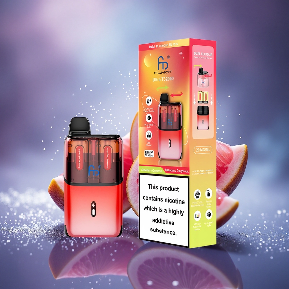 Fumot Ultra T32000 Puffs Fraise Pamplemousse - Fraise Fruit du Dragon à Charge Rapide Type-C