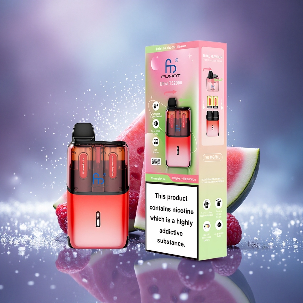 Fumot Ultra T32000 Puffs Glace Pastèque Framboise avec Batterie 800mAh et Charge Rapide Type-C