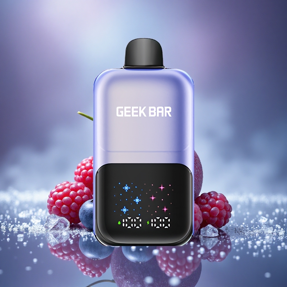 GEEK BAR 2GO 20ml 50000 Puffs Glace aux Baies Mixtes Écran Interactif Rechargeable