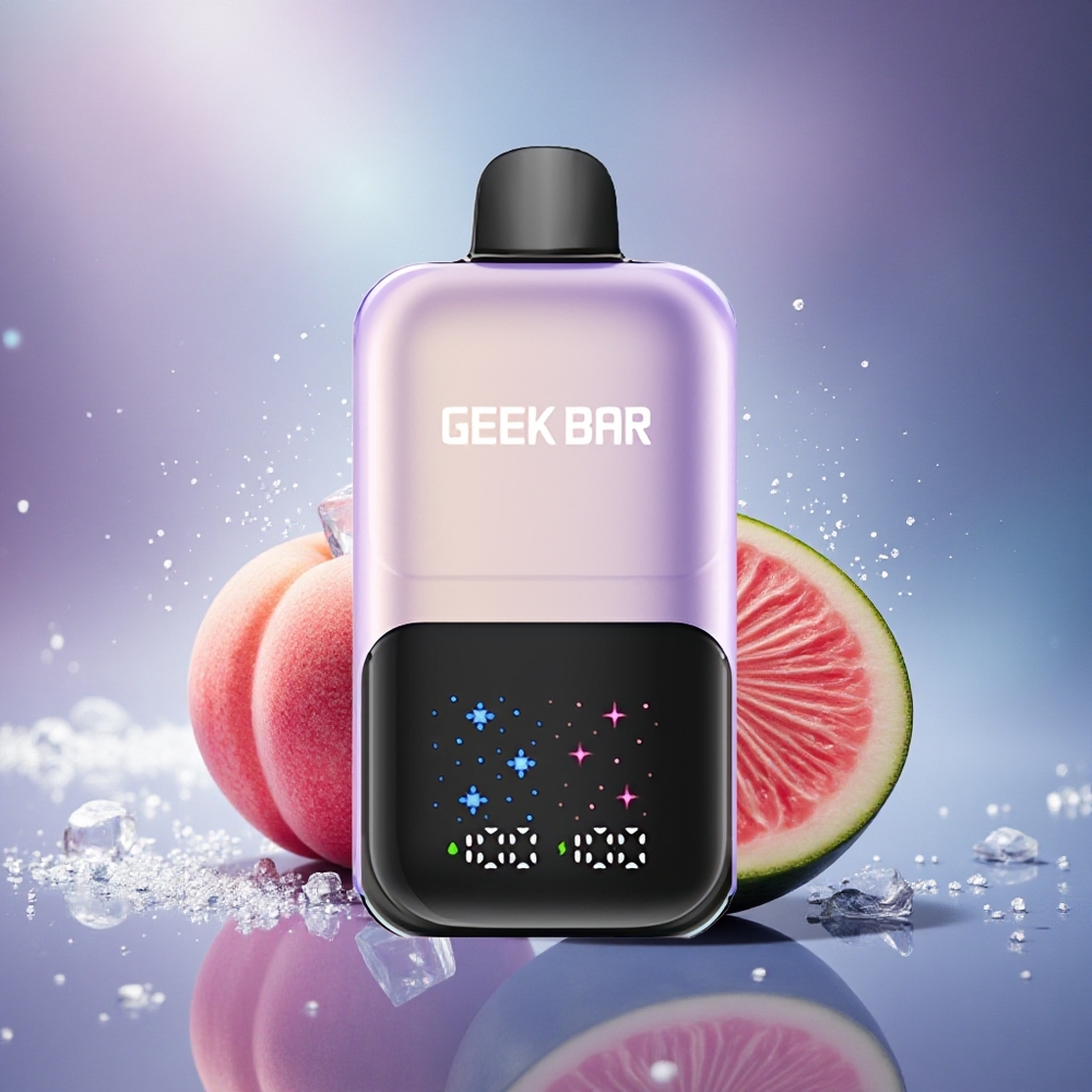 GEEK BAR 2GO 20ml 50000 Puffs Pêche Mangue Pastèque Glace avec Écran Interactif et Réservoir Double