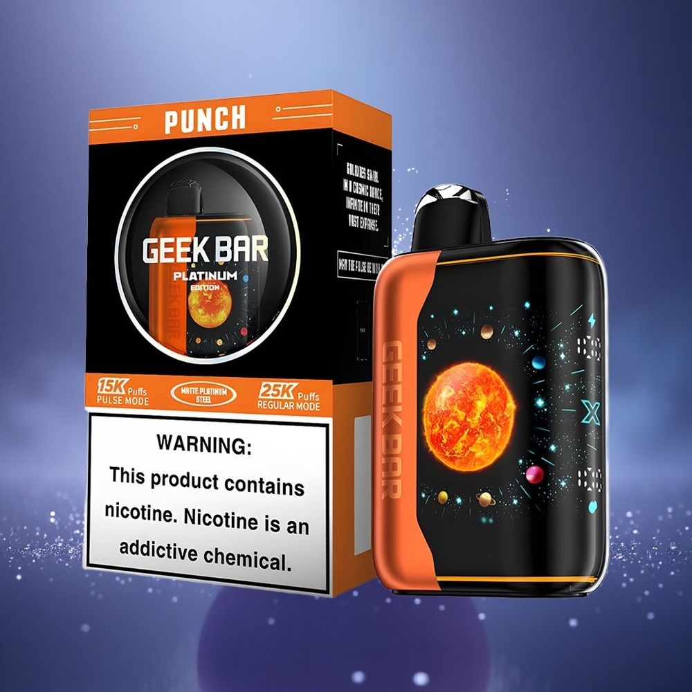 GEEK BAR Platinum Edition 25000 Puffs Punch Platine Dynamique avec Double Mesh et Chargement Rapide