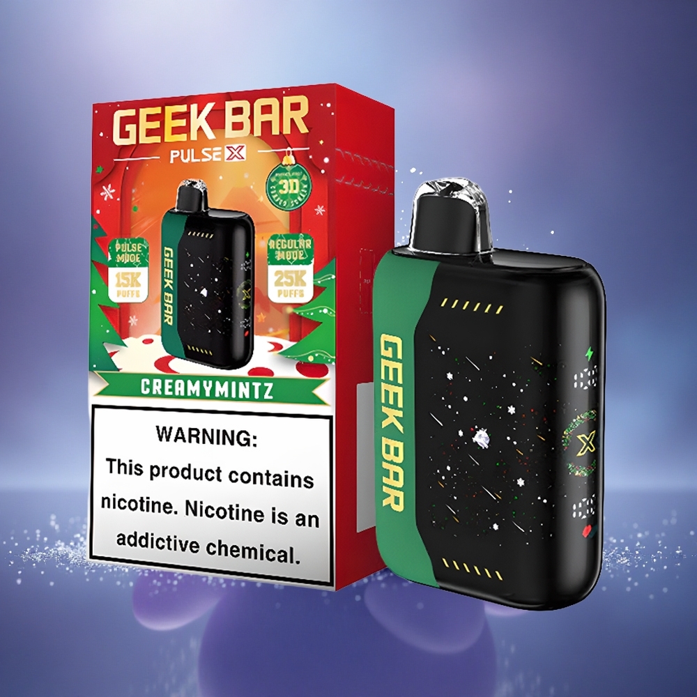 GEEK BAR Pulse X 25000 Puffs Édition Noël : Double Mesh avec Écran Courbé 3D