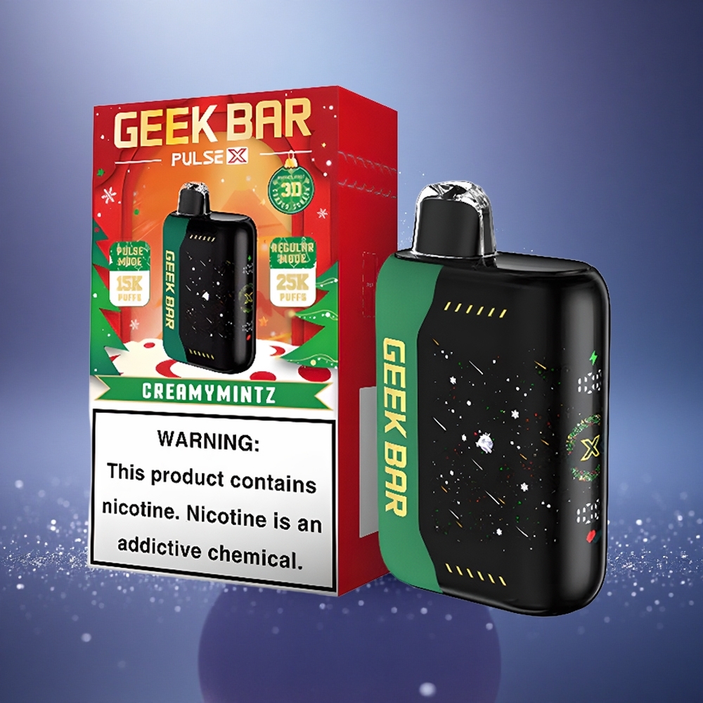 GEEK BAR Pulse X 25000 Puffs Édition Noël : Double Mesh avec Écran Courbé 3D