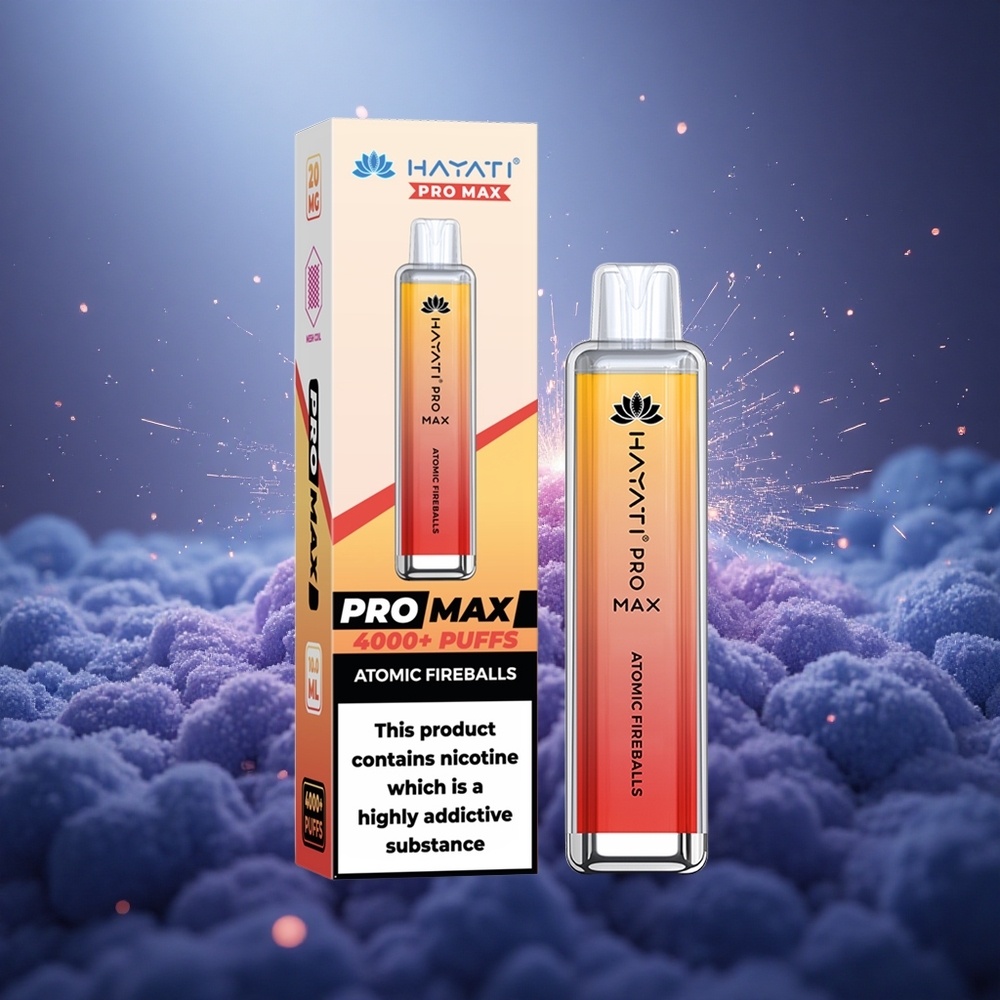 Hayati Pro Max 4000 Puffs Boules de Feu Atomiques Rechargeables à Double Bobine