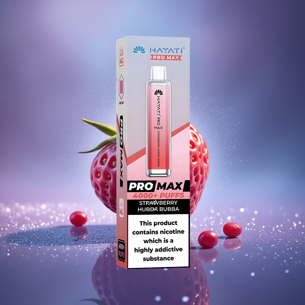 Hayati Pro Max 4000 Puffs Bubba Hubba Fraise Double Mesh 2ml Rechargeable