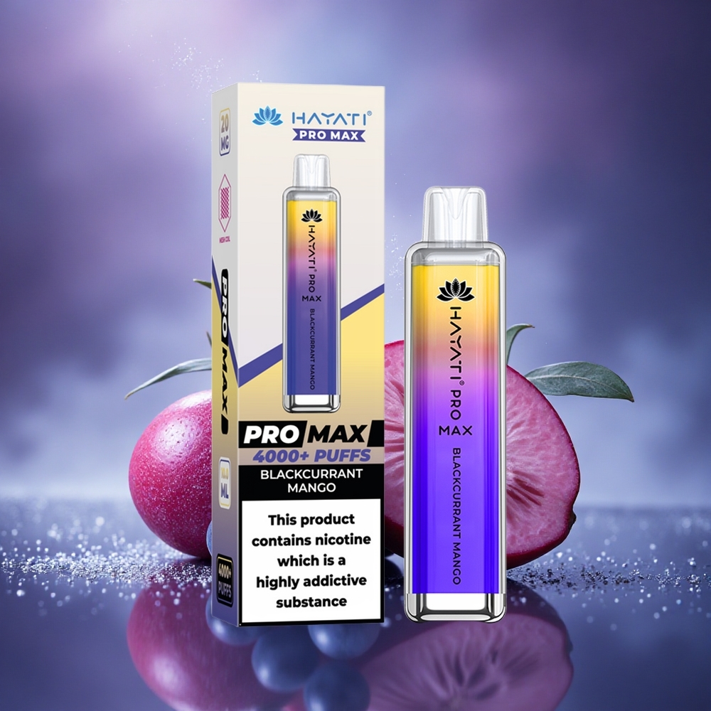 Hayati Pro Max 4000 Puffs Cassis Mangue Rechargeable 2% Dual Mesh