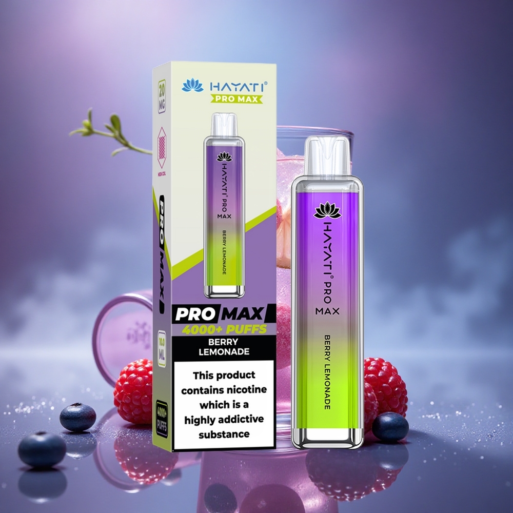 Hayati Pro Max 4000 Puffs Citronnade Baies Rechargeable LED Cristal