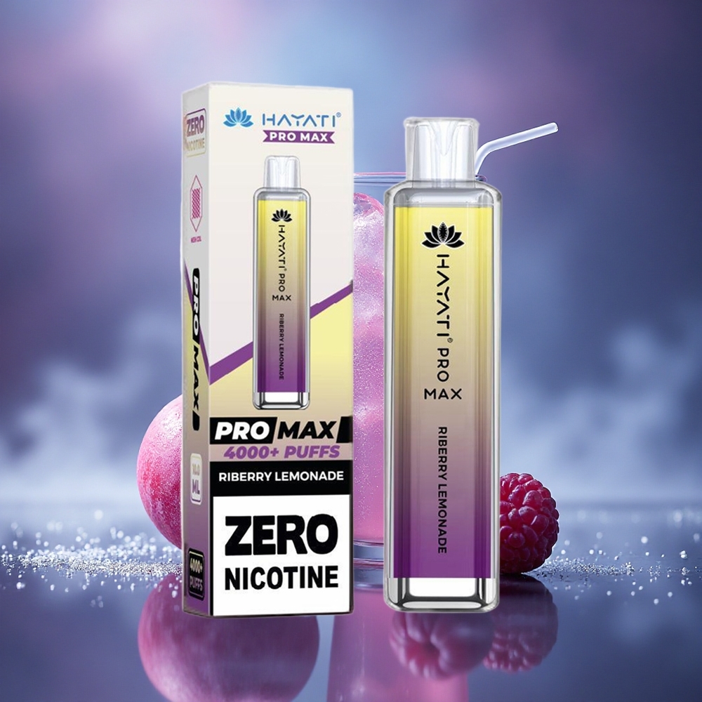 Hayati Pro Max 4000 Puffs Citronnade Riberry 2% Rechargeable Cristal