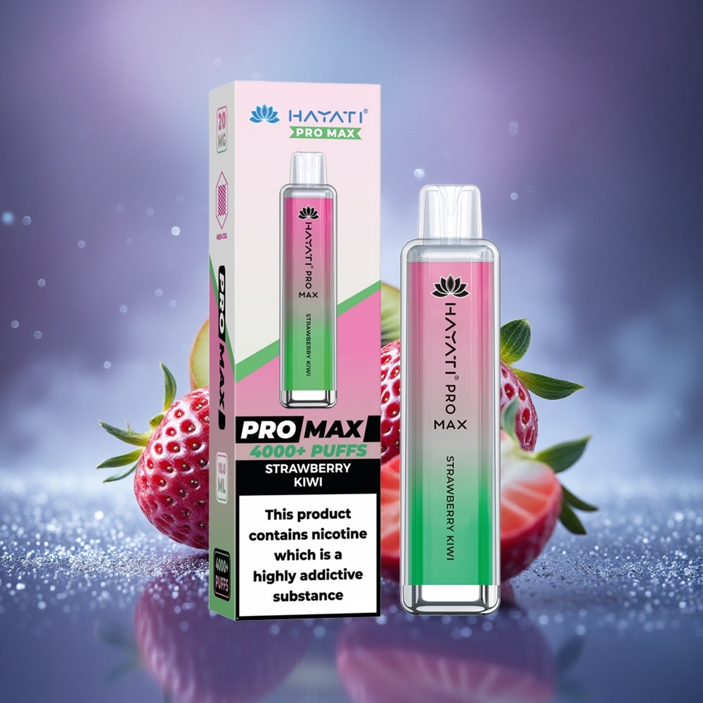 Hayati Pro Max 4000 Puffs Fraise Kiwi Double Mesh Rechargeable