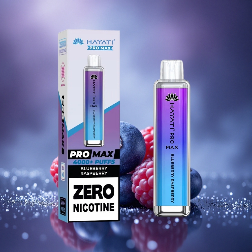 Hayati Pro Max 4000 Puffs Framboise Myrtille Dual Mesh Rechargeable