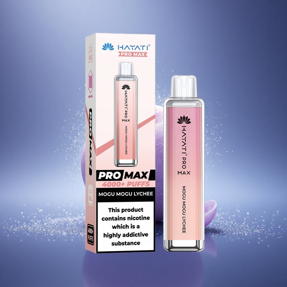 Hayati Pro Max 4000 Puffs Mogu Mogu Litchi Rechargeable 2ml Dual Mesh
