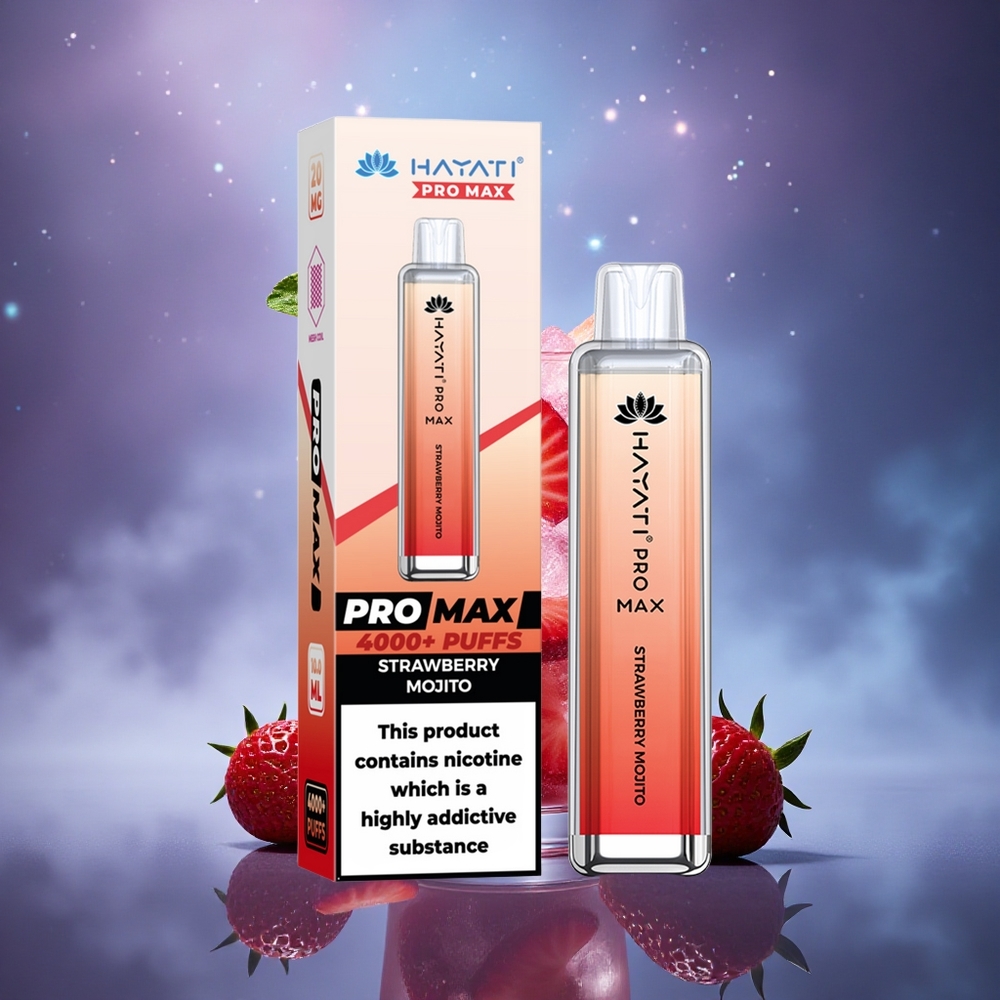 Hayati Pro Max 4000 Puffs Mojito Fraise Rechargeable 2ml Dual Mesh
