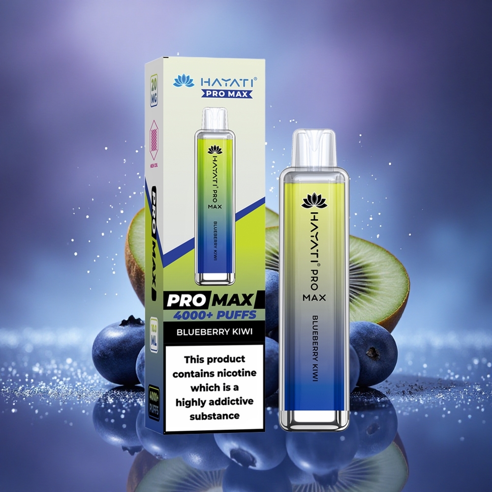 Hayati Pro Max 4000 Puffs Myrtille Kiwi Dual Mesh LED
