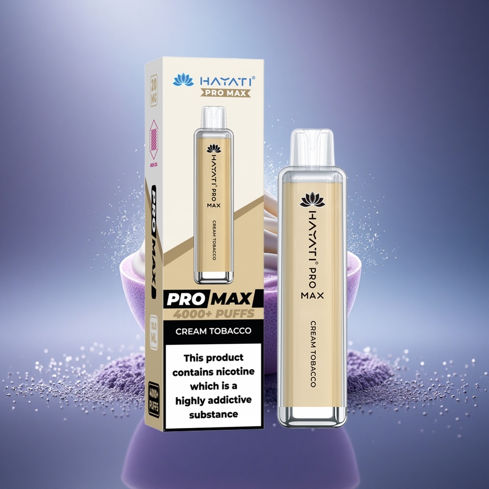 Hayati Pro Max 4000 Puffs Tabac Crémeux Rechargeable LED