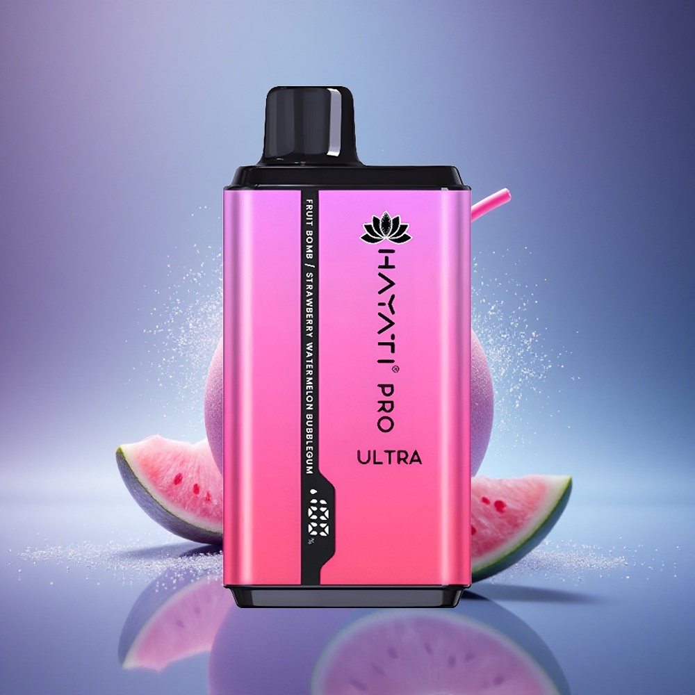 Hayati Pro Ultra 15000 Puffs Bombe Fruitée Fraise Pastèque Chewing-Gum 15000 Puffs 850mAh 24ml