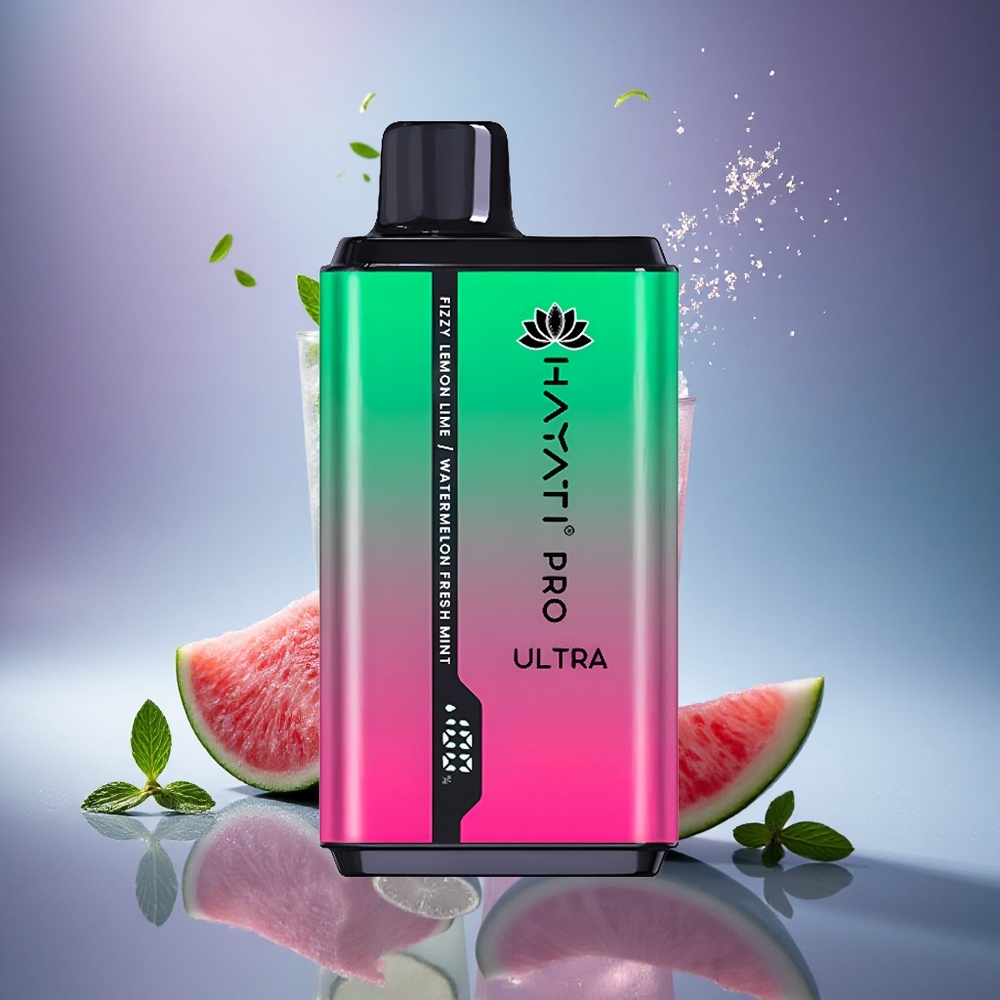 Hayati Pro Ultra 15000 Puffs Citron Vert Pétillant Pastèque Menthe Fraîche 850mAh 24ml 2%