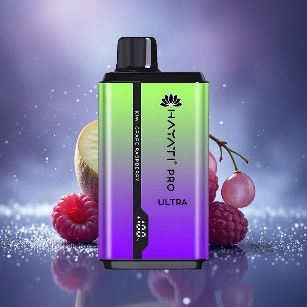 Hayati Pro Ultra 15000 Puffs Kiwi Raisin Framboise Double 12ml 2%
