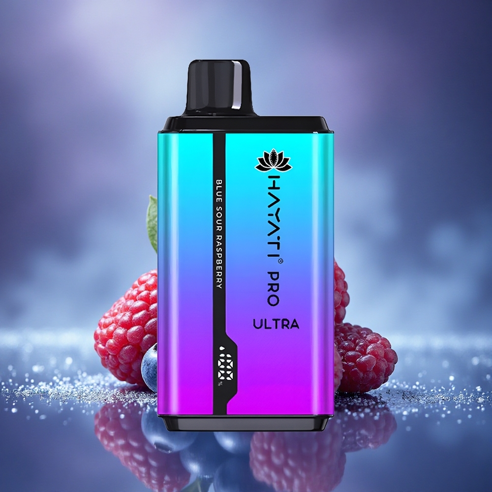 Hayati Pro Ultra 15000 Puffs Menthe Myrtille Framboise Fraîcheur Double Réservoir 12ml