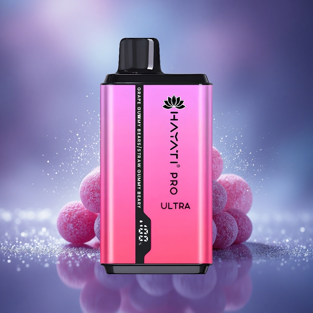 Hayati Pro Ultra 15000 Puffs Ourson Gommeux Raisin Fraise Gommeux avec 850mAh et 2 12ml