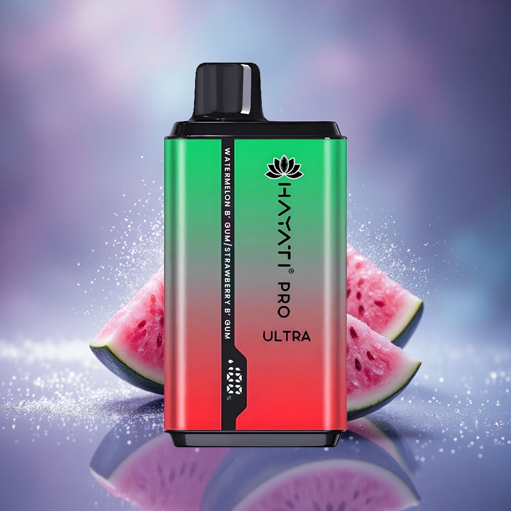 Hayati Pro Ultra 15000 Puffs Pastèque Gomme à Bulles Fraise Gomme à Bulles 850mAh 24ml 2%
