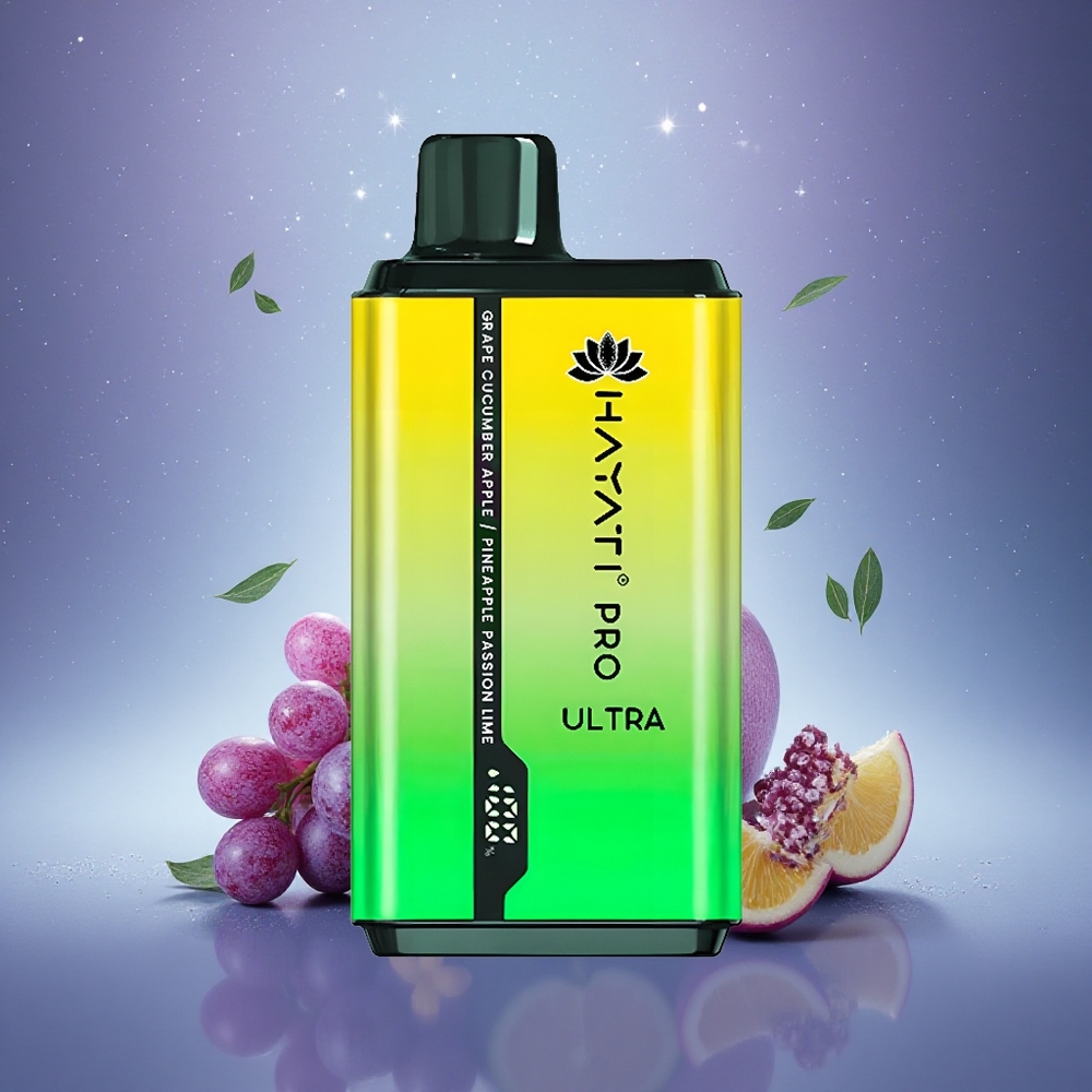 Hayati Pro Ultra 15000 Puffs Raisin Concombre Pomme Ananas Passion Lim avec 850mAh et 24ml