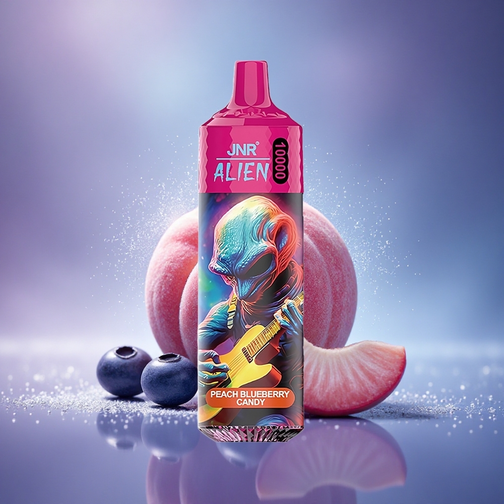 JNR Alien 10000 Bonbon Pêche Myrtille Lumière LED Charge Rapide Type-C