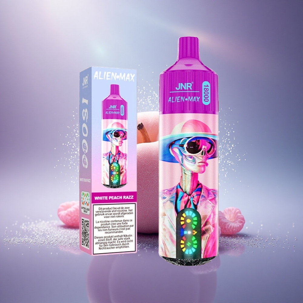 JNR Alien Max 18000 Pêche Blanche Framboise Double Mesh 28ml