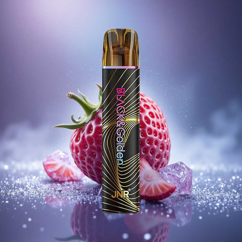 JNR Black&Golden 600+200 Glace à la Fraise 800 Puffs 550mAh 2ml