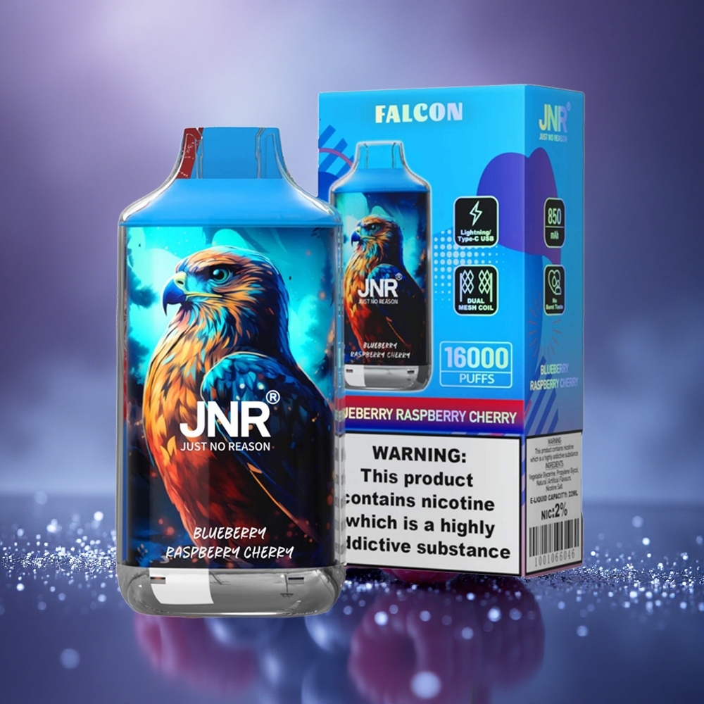 JNR Falcon 16000 Framboise Myrtille Cerise Dual Mesh Coil LED Affichage Intelligent