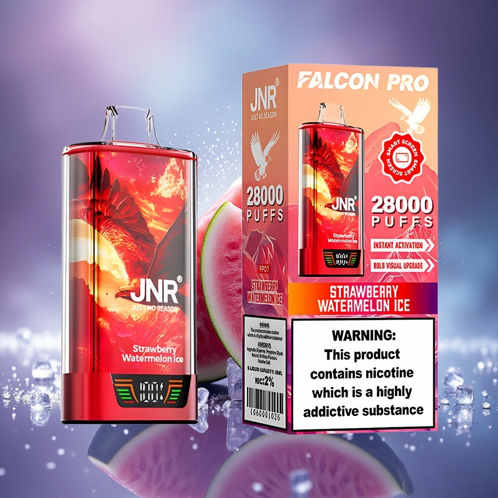 JNR Falcon Pro 28000 Fraise Pastèque Glacée avec Dual Mesh et USB Type-C