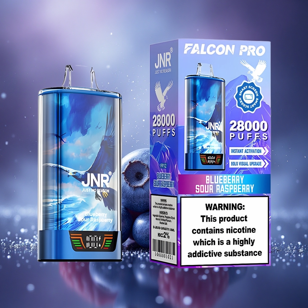 JNR Falcon Pro 28000 Framboise Acidulée Myrtille 30ml Dual Mesh USB-C