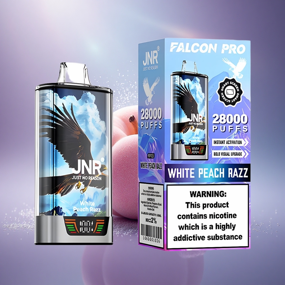 JNR Falcon Pro 28000 Pêche Blanche Framboise avec 30ml et 950mAh
