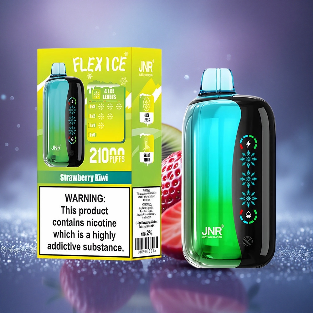 JNR Flex Ice 21000 Fraise Kiwi Glacé Réglable Dual Mesh Type-C