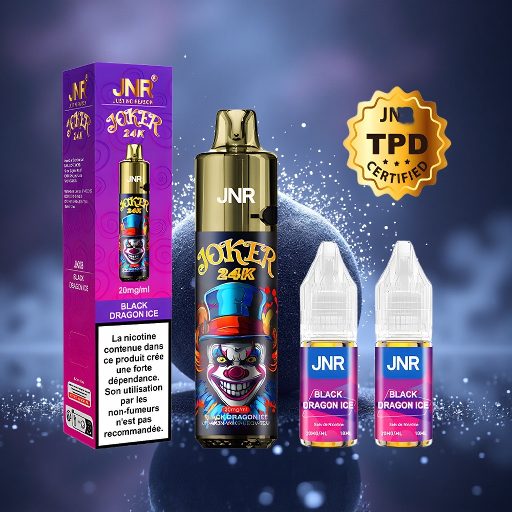 JNR Joker 24K Dragon Noir Glace - 10ml Rechargeable - Lumière Respirante