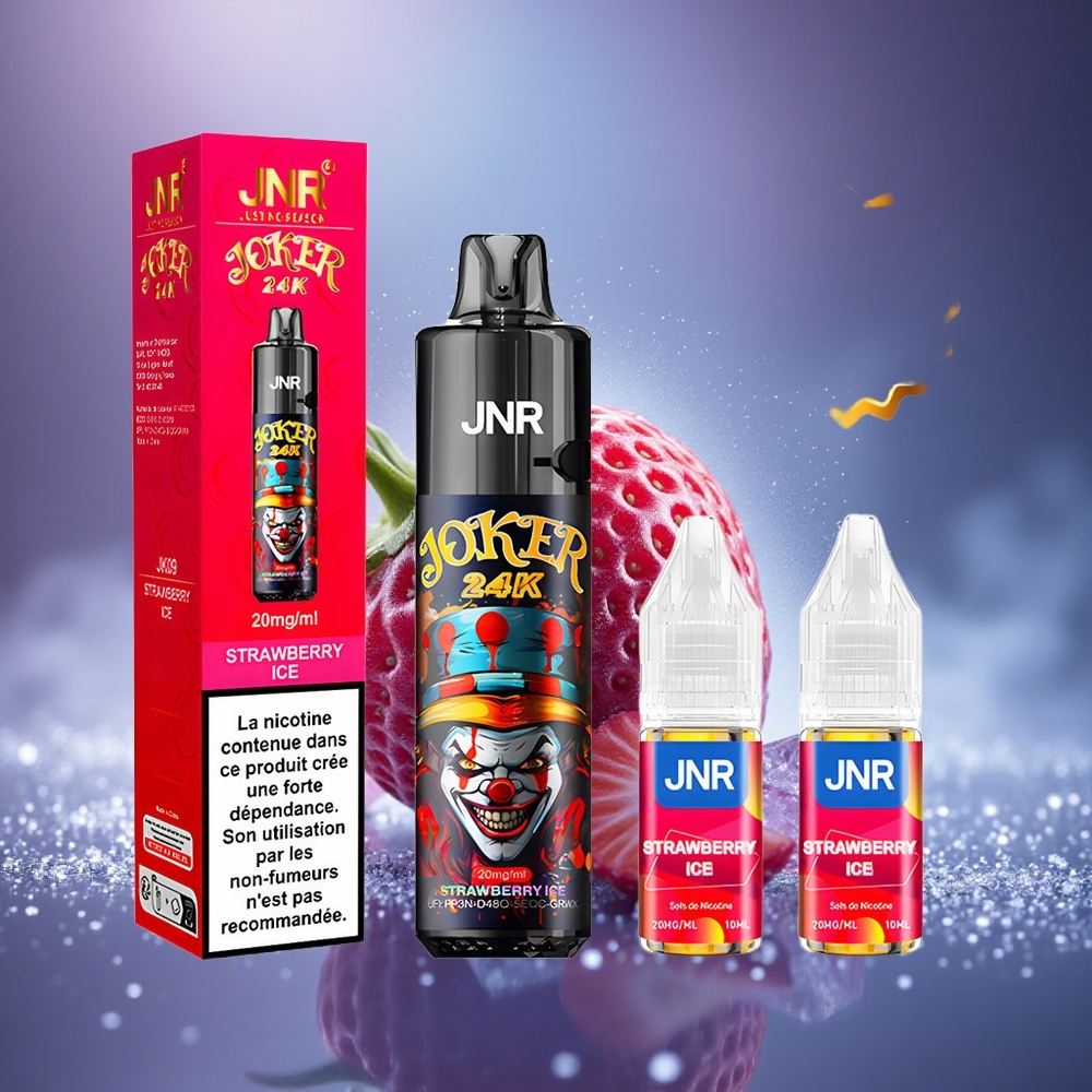 JNR Joker 24K Glace à la Fraise Refillable Lumière Respiration Colorée