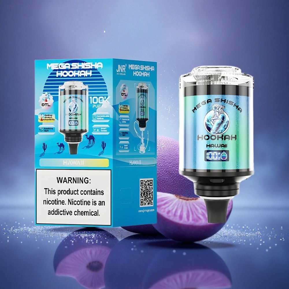 JNR Mega Shisha Hookah 100K Hawaii Lumière Interactive 60ml 2200mAh