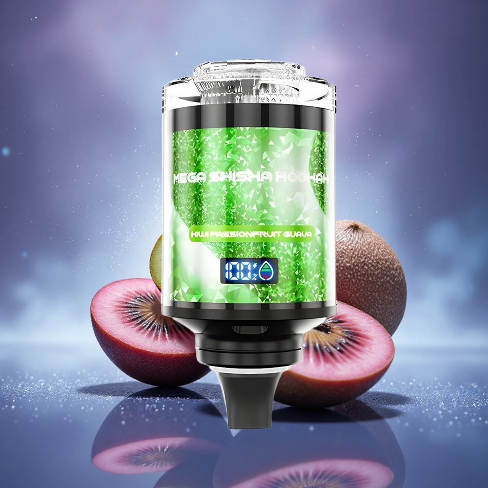 JNR Mega Shisha Hookah 100K Kiwi Fruit de la Passion Goyave Lumière Interactive Écran Intelligent