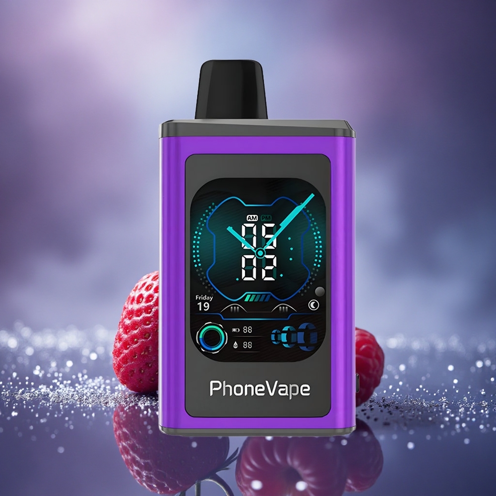 JNR PhoneVape 30000 Cerise Fraise Framboise Turbo Écran Complet App Contrôlé