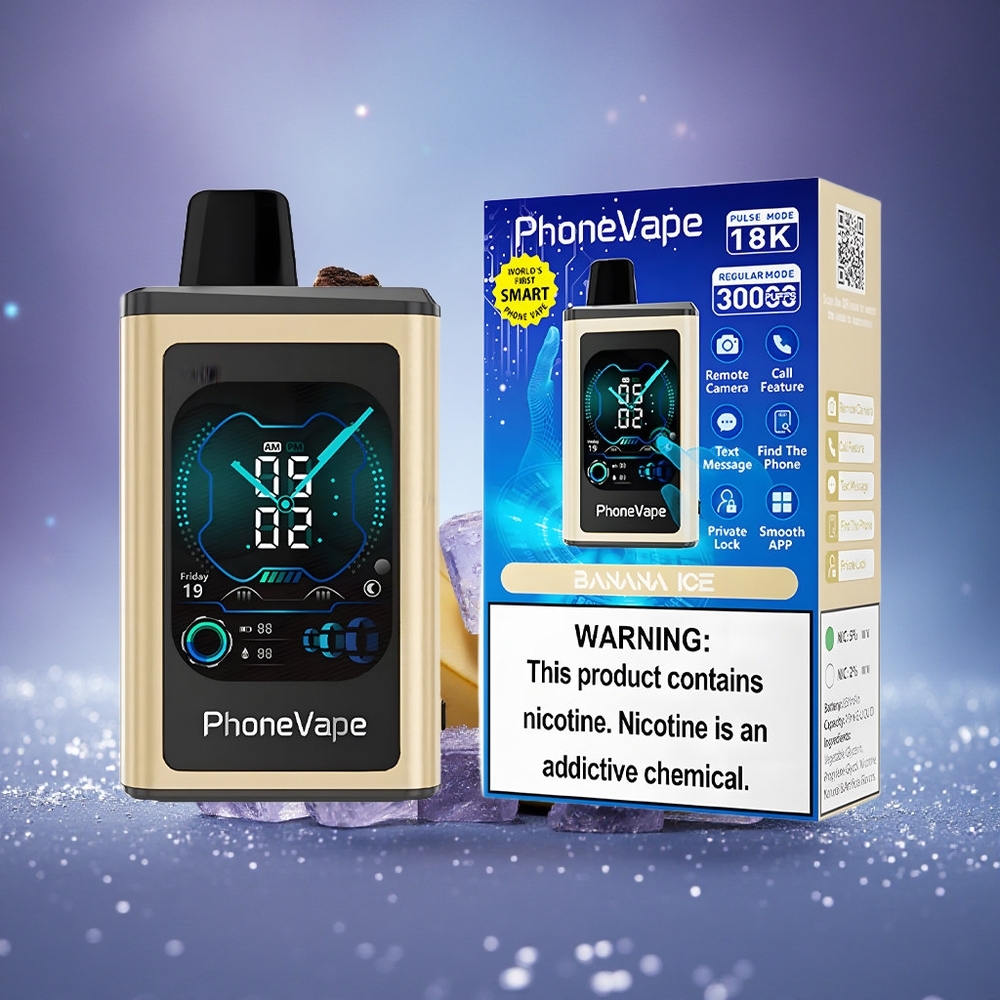 JNR PhoneVape 30000 Glace Banane Rechargeable avec Turbo et Affichage