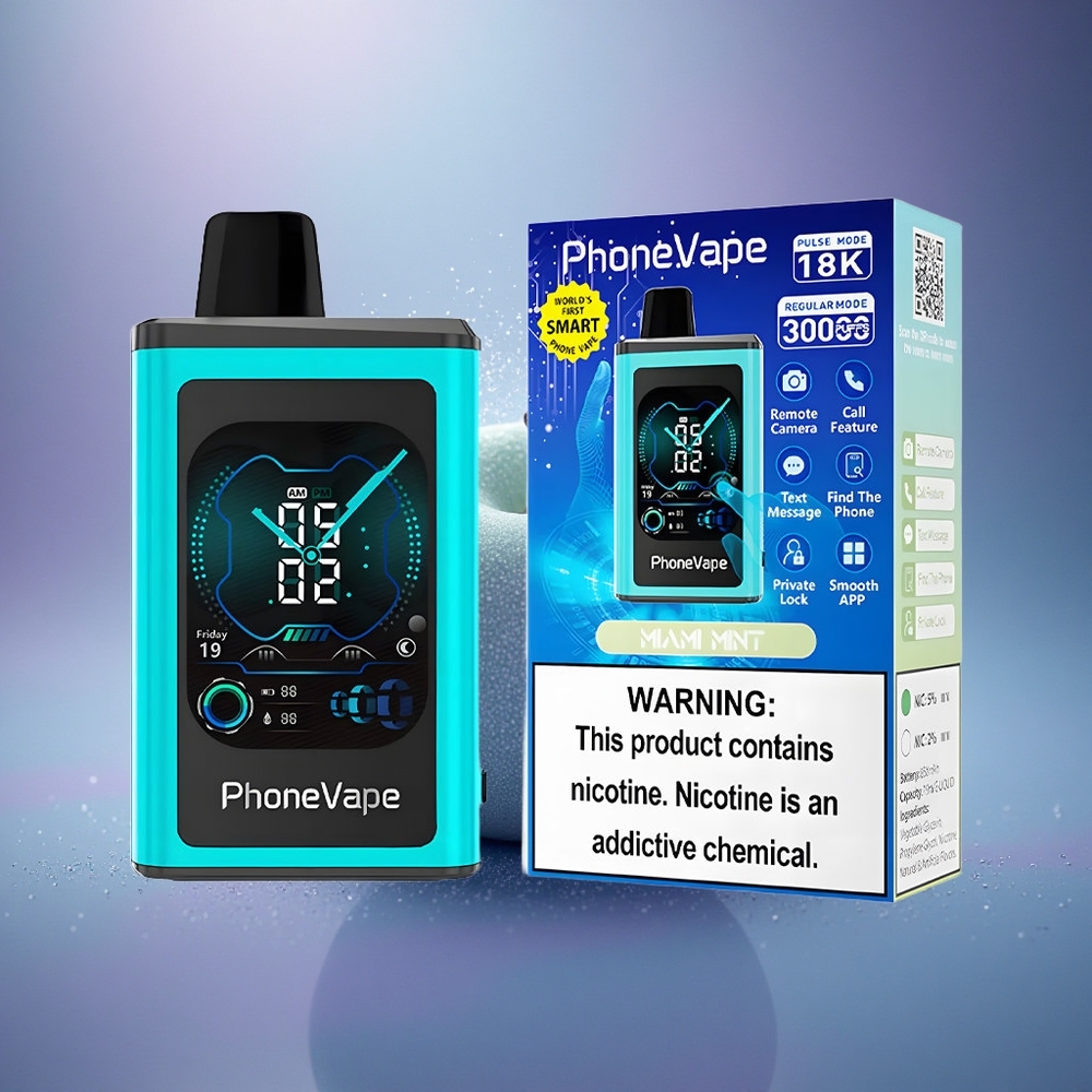 JNR PhoneVape 30000 Menthe Miami Turbo Écran Complet