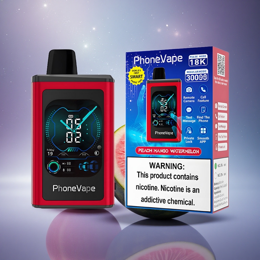 JNR PhoneVape 30000 Pêche Mangue Pastèque avec Batterie Rechargeable et Mode Turbo