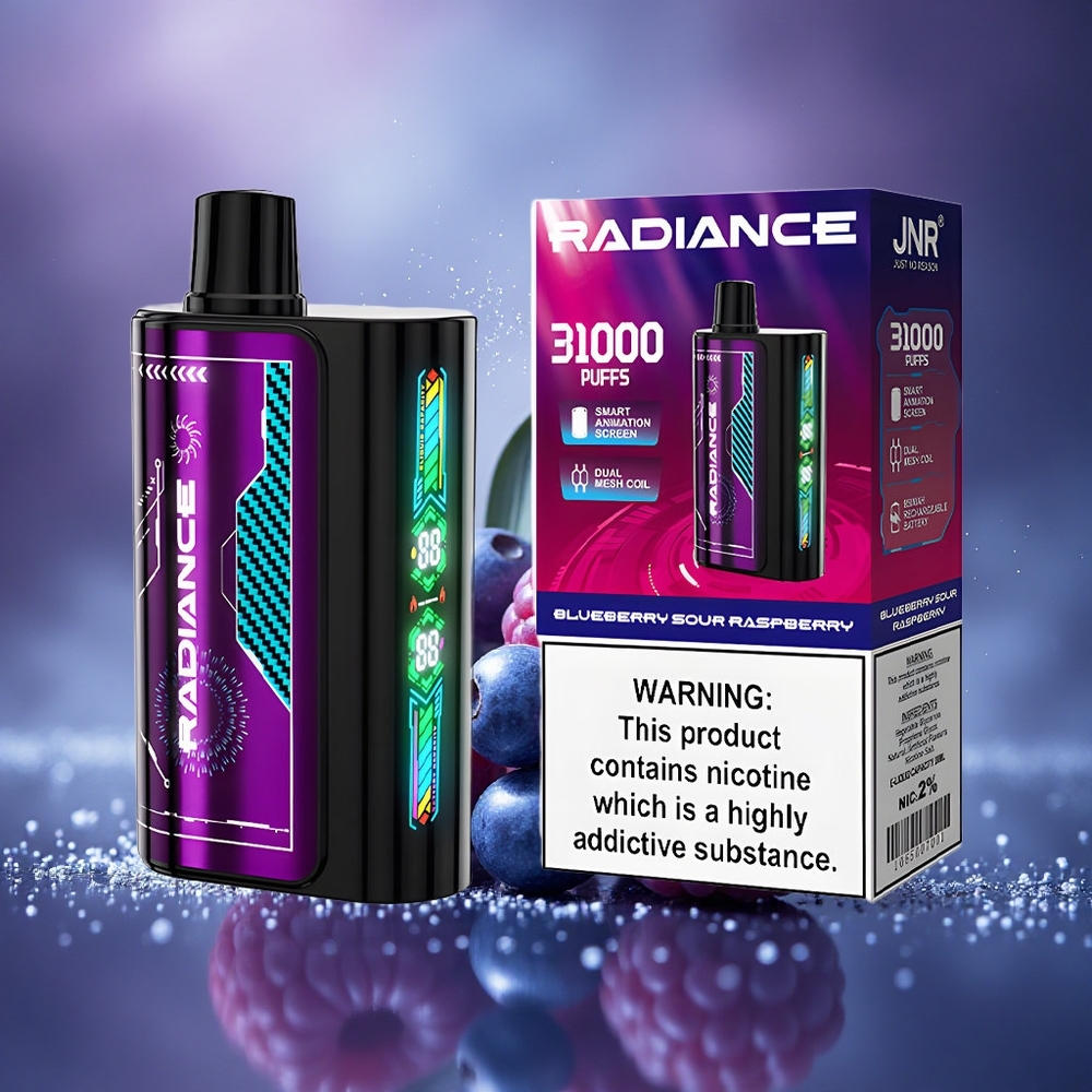 JNR Radiance 31000 Framboise Acidulée Myrtille à Double Mesh et Écran Animé